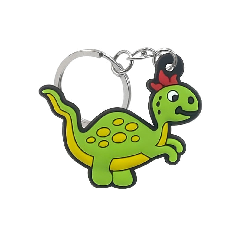 9 Styles PVC Cartoon Dinosaur Keychain Trinkets Gift Keyring Souvenir Handbag