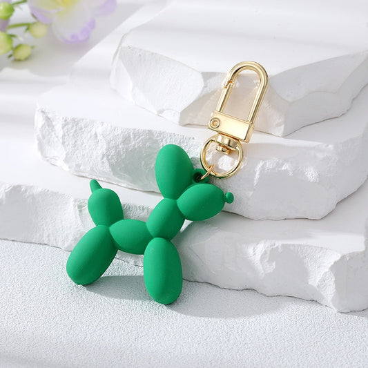 Green Resin Cartoon Balloon Dog Animal Keychains Key Ring For Women Men Simple