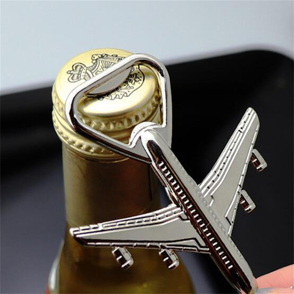 1pcs Stainless Steel Aircraft Keychain Beer Bottle Opener Keyring Mens Classic