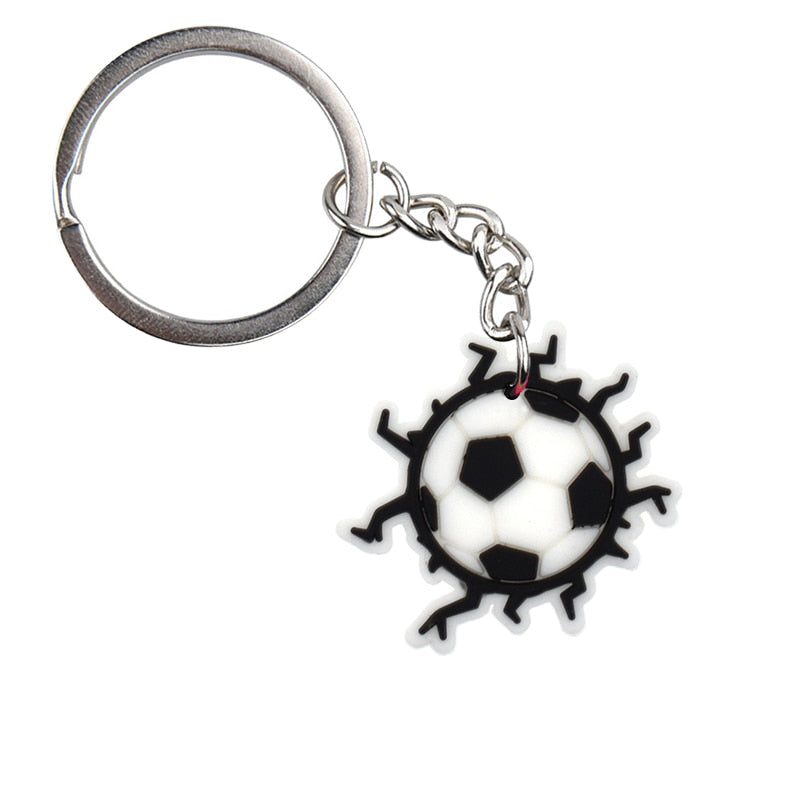 Soccer Football Ball Design PVC Keychain Party Gift Cute Keyring Cartoon DIY