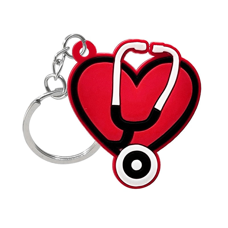 13 Styles PVC Cute Medicine Key Chain Lovely Gift for Medical Worker Key Ring