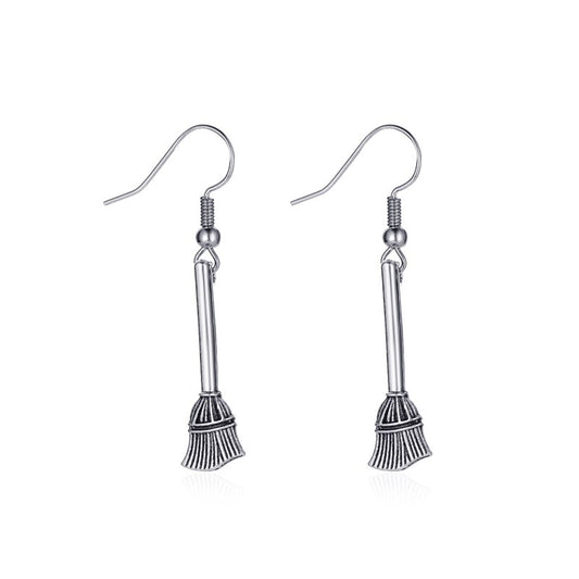 Broom Halloween Lady Cute Dangle Earrings for Women Jewelry Girls Earrings