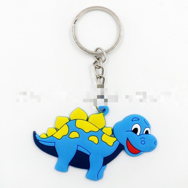 Yellow Blue Dinosaur Smily Keychain Party Gift Cute Keyring Cartoon DIY Jewelry