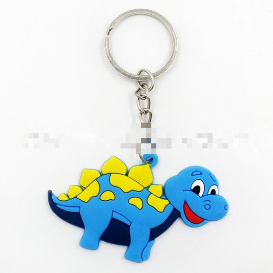 Yellow Blue Dinosaur Smily Keychain Party Gift Cute Keyring Cartoon DIY Jewelry