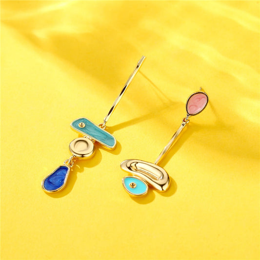 Irregular Baroque Shape Blue Dangle Earrings Charms Jewelry Fashion Creative