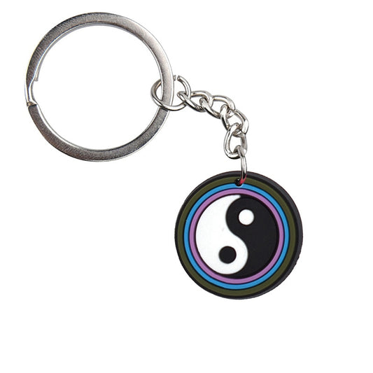 Round Yin Yang Keychain Cartoon Key Holder Car handbag Keyring Gift Pendant