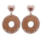 Glitter Brown Donut Acrylic Drop Earrings Women Travel Fashion Cartoon Earrings