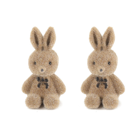 Khaki Bunny Stud Earrings Fashion Women Summer Party Jewelry Girls Gifts
