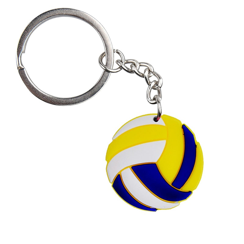 34 Styles Basketball Tennis Baseball Softball Keychain PVC Sports Pendant Key