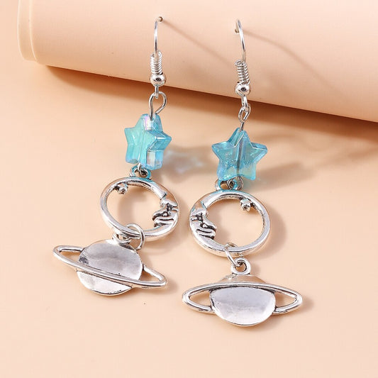 Planet Star Moon Drop Dangle Earrings Trendy Women Fashion Earrings Jewelry Gift