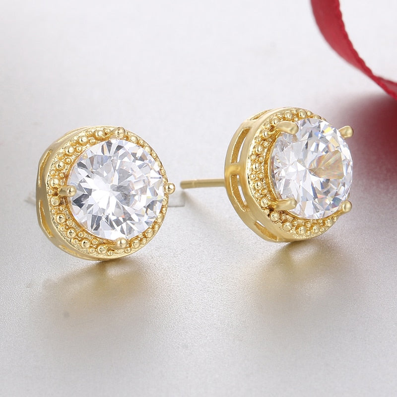 1Pair Crystal Ear Studs Earrings Female Fashion Earrings Jewelry Gifts