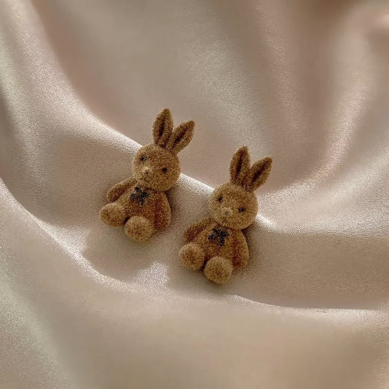 Brown Rabbit Stud Earrings Women gift Earring Fashion Charm Modern Jewelry