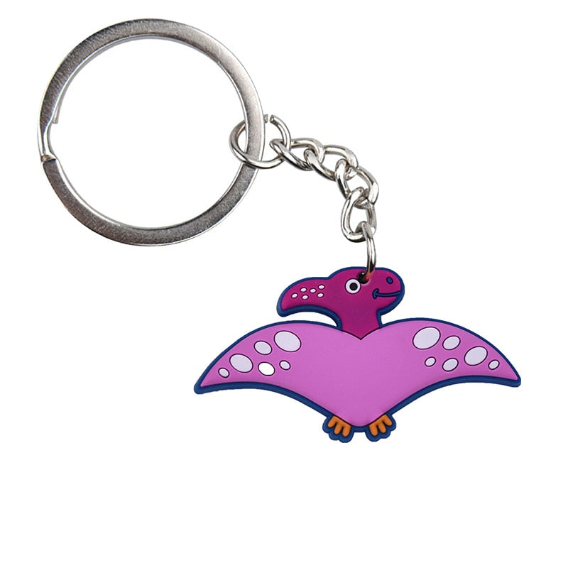 19 Styles Colorful Dinosaur Keyring Cartoon Keychains Souvenir Jewelry Bag