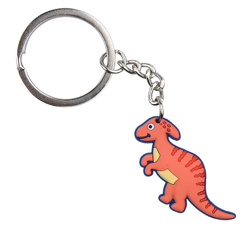 19 Styles Colorful Dinosaur Keyring Cartoon Keychains Souvenir Jewelry Bag