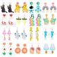 37 Styles Acrylic Mixed Drop Earrings Women Travel Fashion Cartoon Earrings