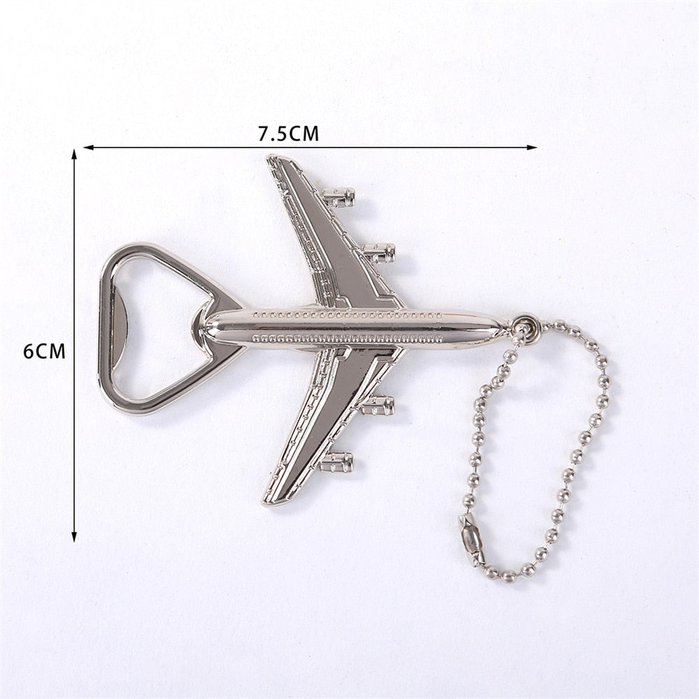 1pcs Stainless Steel Aircraft Keychain Beer Bottle Opener Keyring Mens Classic