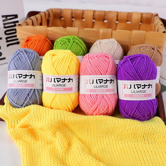 53 Colors Soft Cotton Baby Knitting Wool Yarn Thick Yarn Fiber Velvet Yarn Hand