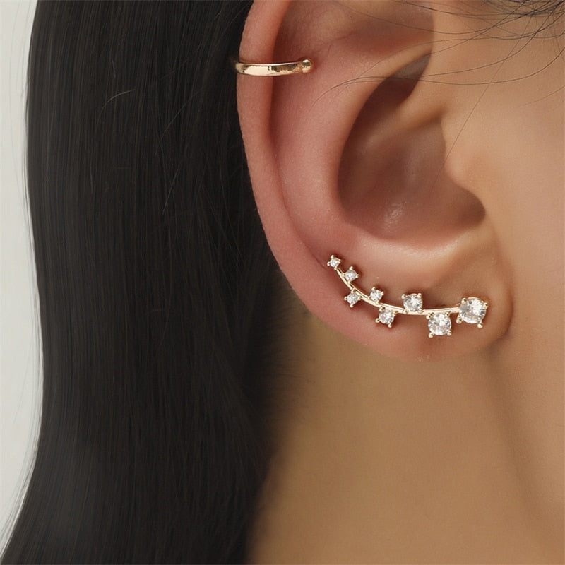 1Pc Rhinestone Climber Bohemian Ear Stud Earrings Women Girl Trendy Earrings