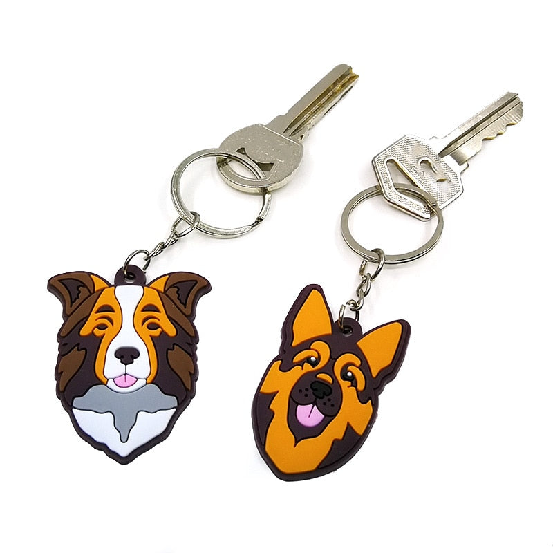 24 Styles Cartoon Dog Breeds Keychain Gift for Dog Owner Cartoon Decoration