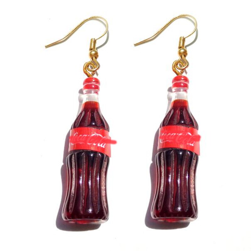 Creative Soda Bottle Drop Earrings Women Art Fashion Cartoon Earrings Creative