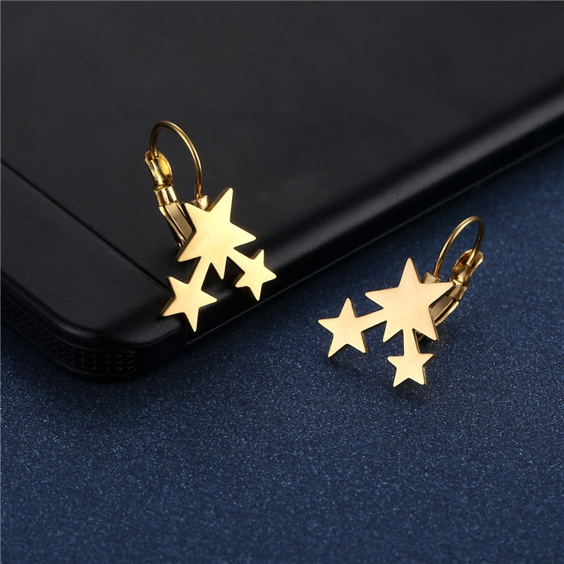 Multi Stars Stud Earrings Stainless Steel Women Party Gifts Charms Earring