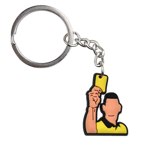 Yellow Card Soccer Fan Keychain Party Gift Cute Keyring Cartoon DIY Jewelry