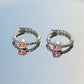 Small Pink Heart Hoop Earrings for Fashion Stylish Jewelry Drop Earrings