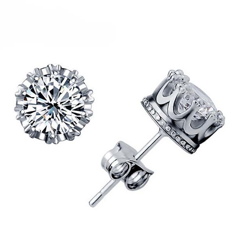 Crown Design Rhinestone Ear Studs Earrings Female Fashion Earrings Jewelry Gifts