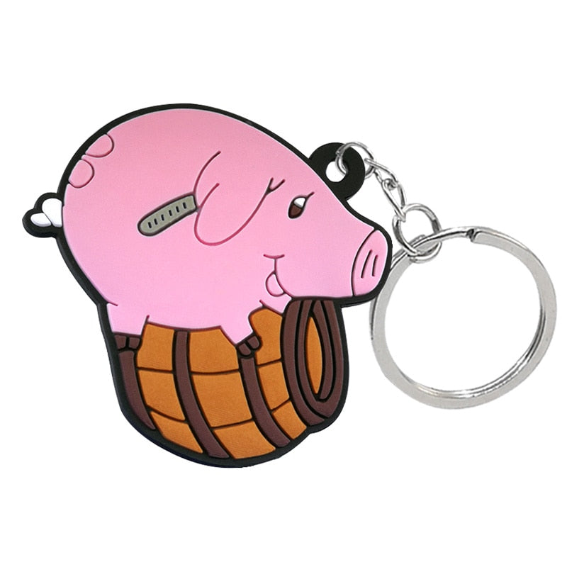 14 Styles Anime Keychain Cute Pigs Lovely Pink Animal Keyring Kids Toys Gadget