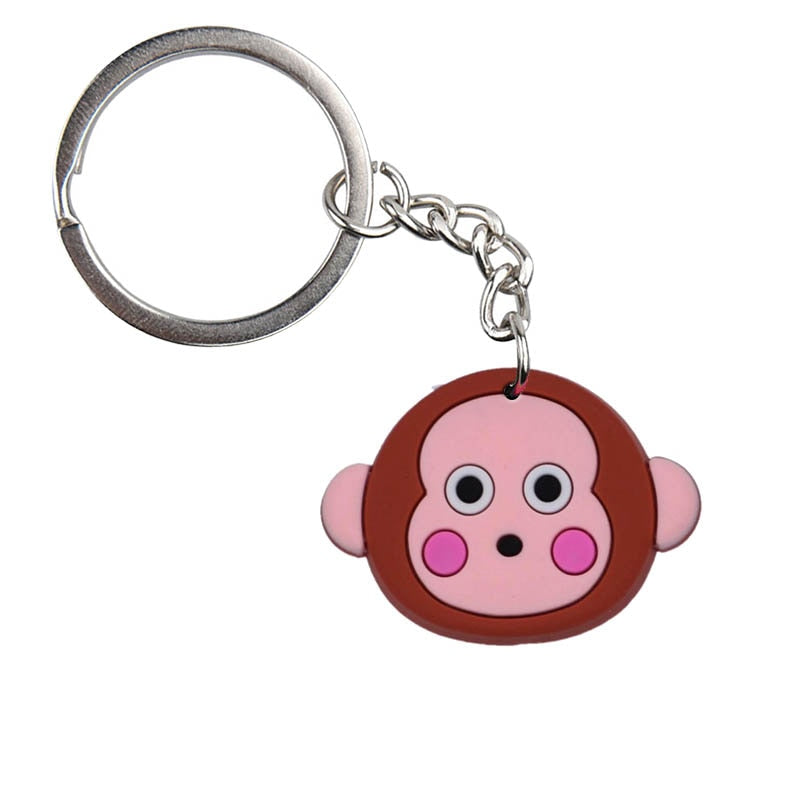 Monkey Face Cute Animals Cartoon Keychain Lovely Shape Key Holder fit women men