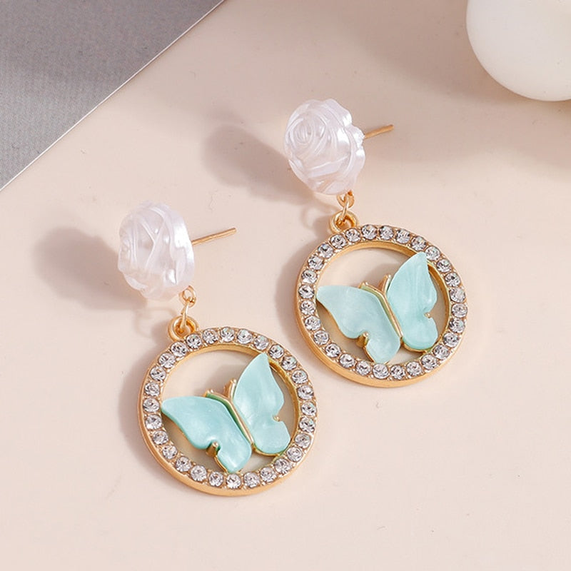 50 Styles Mushrroom Snake Frog Butterfly Rose Angel Drop Earrings Women