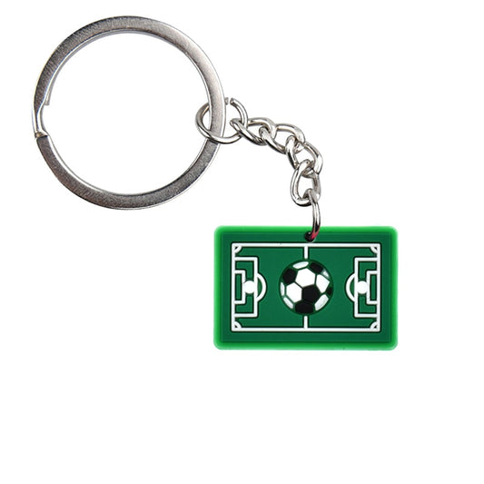 Soccer Field Football Fan Keychain Party Gift Cute Keyring Cartoon DIY Jewelry