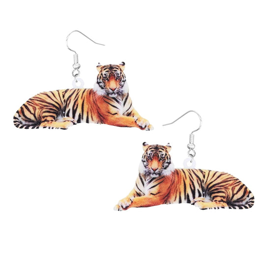 Tiger Design Drop Earrings Women Fashion Creative Art Cute Stylish Jewelry