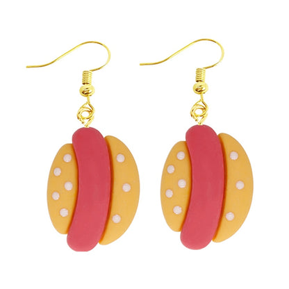 Hot Dog Drop Earrings Women Art Fashion Cartoon Earrings Creative Jewelry