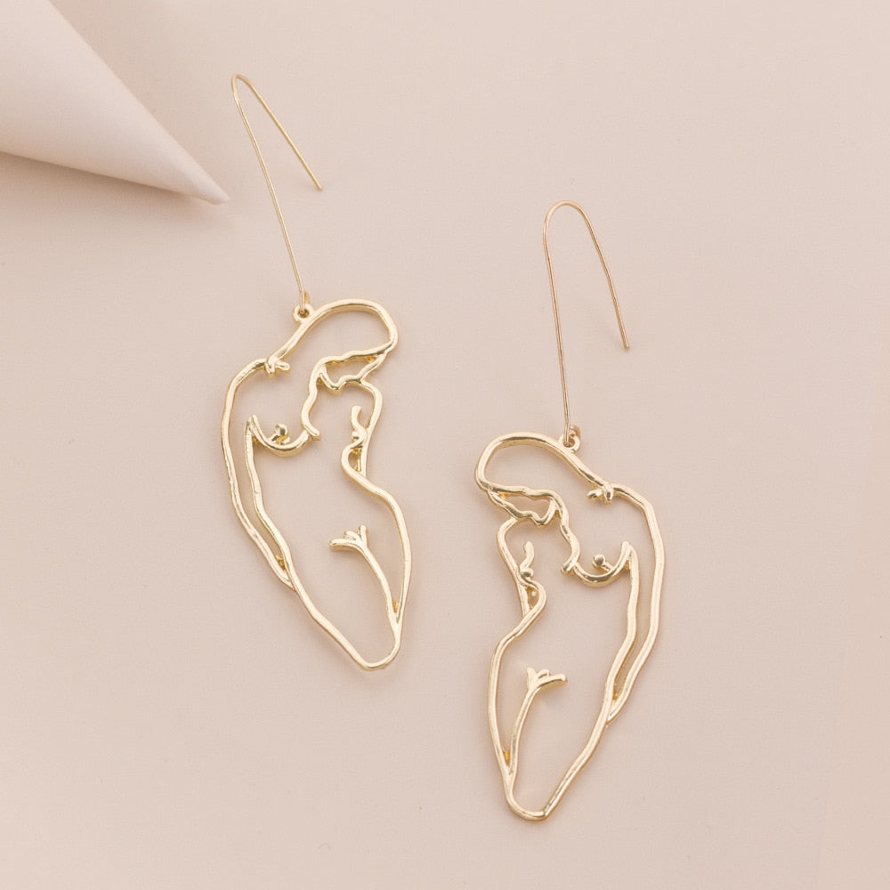 Retro Abstract Turn Head Women Drop Earrings Women Travel Fashion Cartoon