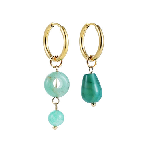 Mismatched Green Drop Earrings Women Party Bohemian Jewelry Dangle Gifts