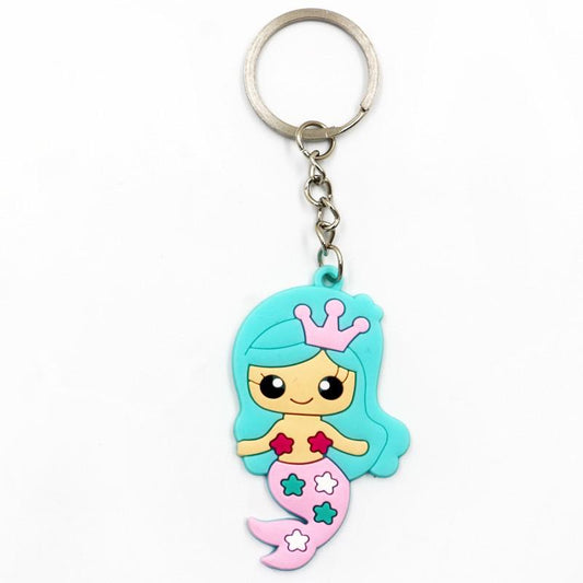 Pink Mermaid Princess Keychain Party Gift Cute Keyring Cartoon DIY Jewelry