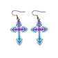 6 Styles Colorful Holographic Snake Cross Moon Dangle Earrings Women Charms