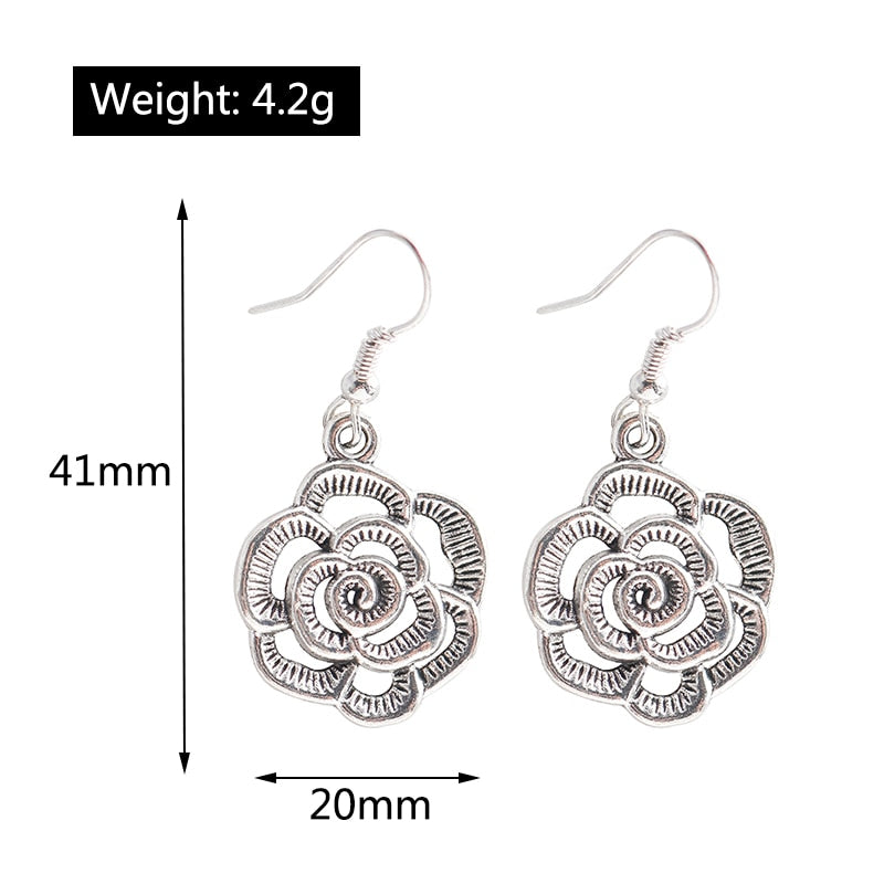 Rose Pendant Drop Earrings Women Gifts Earring Cute Girls Eardrop Jewelry