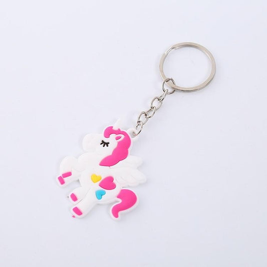 White Pink Unicorn Keychain Party Gift Cute Keyring Cartoon DIY Jewelry Souvenir