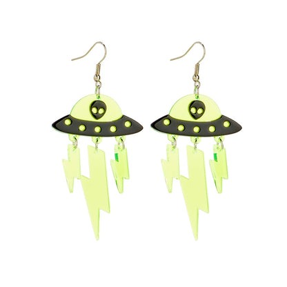 Alien Spaceship Drop Earrings Women Travel Fashion Cartoon Earrings Creative