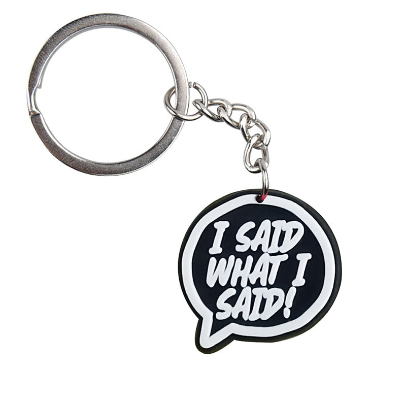 43 Styles Phrase Quotes Keychain Car Keyring Cartoon Creative Pendant Souvenir