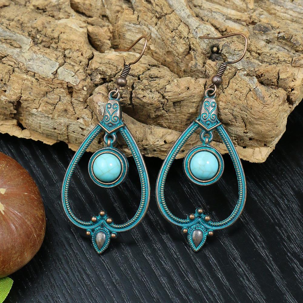 Blue Pendant Dangle Earrings Women Party Wedding Jewelry Dangle Gifts Earrings