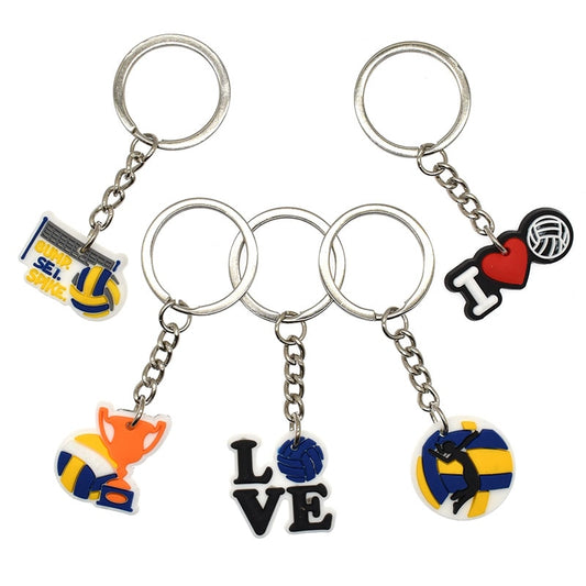 8 Styles PVC Volleyball Sport Fan Keychain Cartoon Key Ring Anime Pendant Key