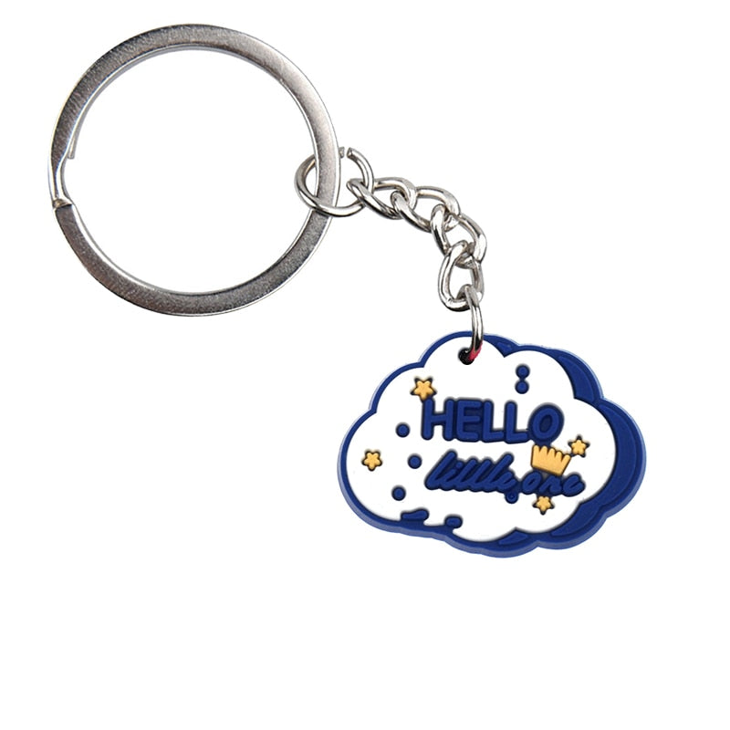 6 Styles Souvenir Gift Litter Star Rubber Keychain Cartoon Cloud Star Moon Key