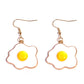 Fried Egg Cute Drop Earrings Women Art Fashion Cartoon Earrings Creative Jewelry