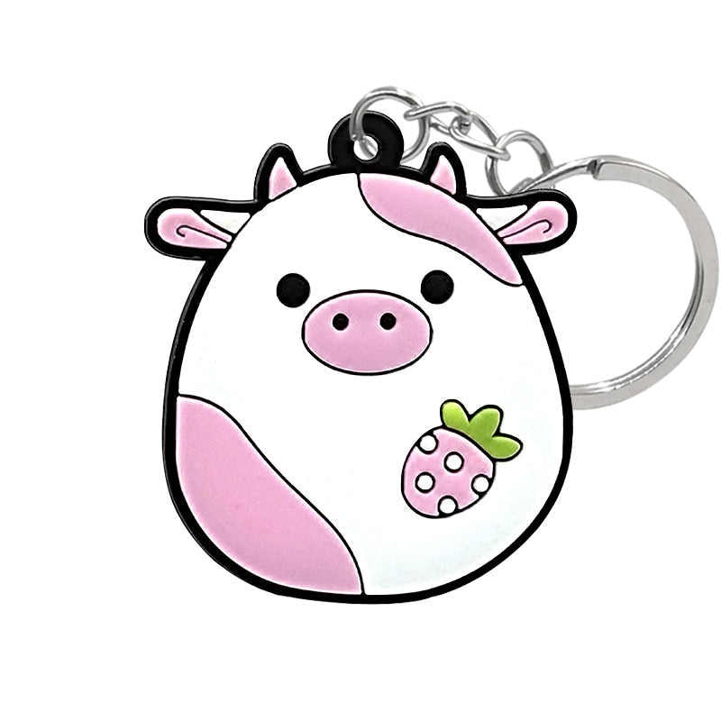 14 Styles Anime Keychain Cute Pigs Lovely Pink Animal Keyring Kids Toys Gadget