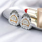 Teardrop Shaped Crystals Lady Cute Stud Earrings for Women Jewelry Girls