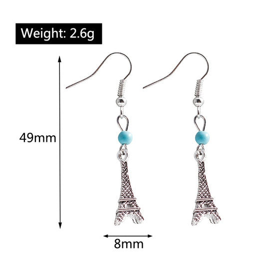 Turquoise Tower Dangle Drop Earrings Women Gifts Earring Cute Girls Eardrop