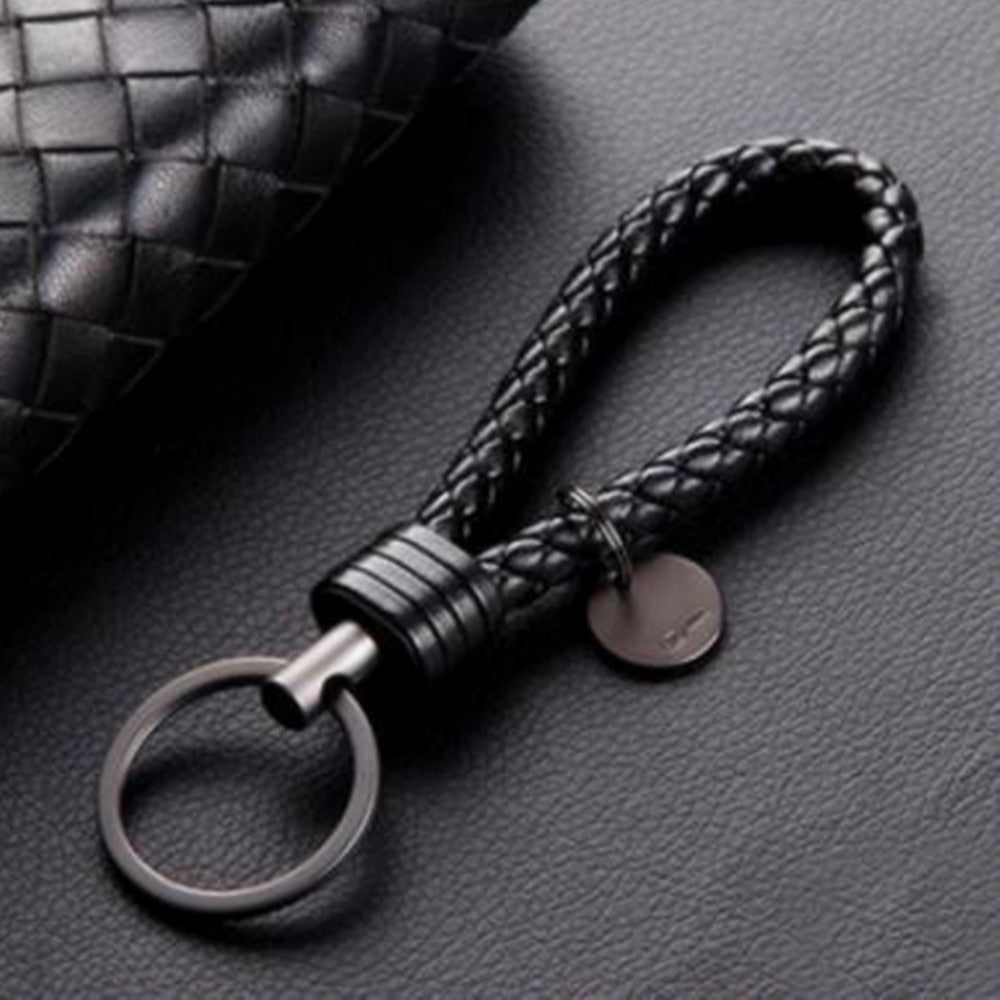 39 Styles PU Leather Braided Woven Rope Keychain DIY Bag Pendant Key Chain